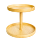 2-Tier Bamboo Lazy Susan Turntable Organizer for Kitchen Counter Cabinet